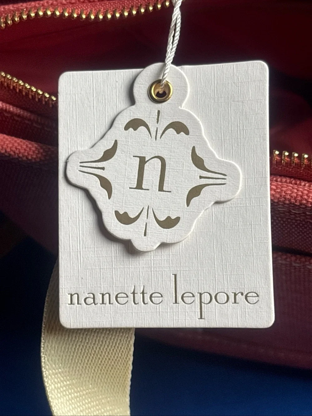 Nanette Lepore Rosina Satchel-Nantucket Red-Soft Beige Purse Cross Body New